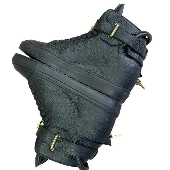 Buscemi Black Leather High-Top Sneakers - Picture 6 of 16